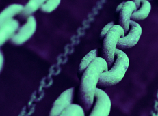 close up of green chain link