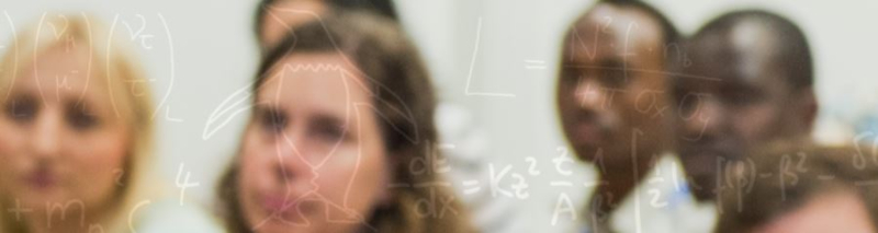 teachers in a classroom with chalkboard graphics overlaid