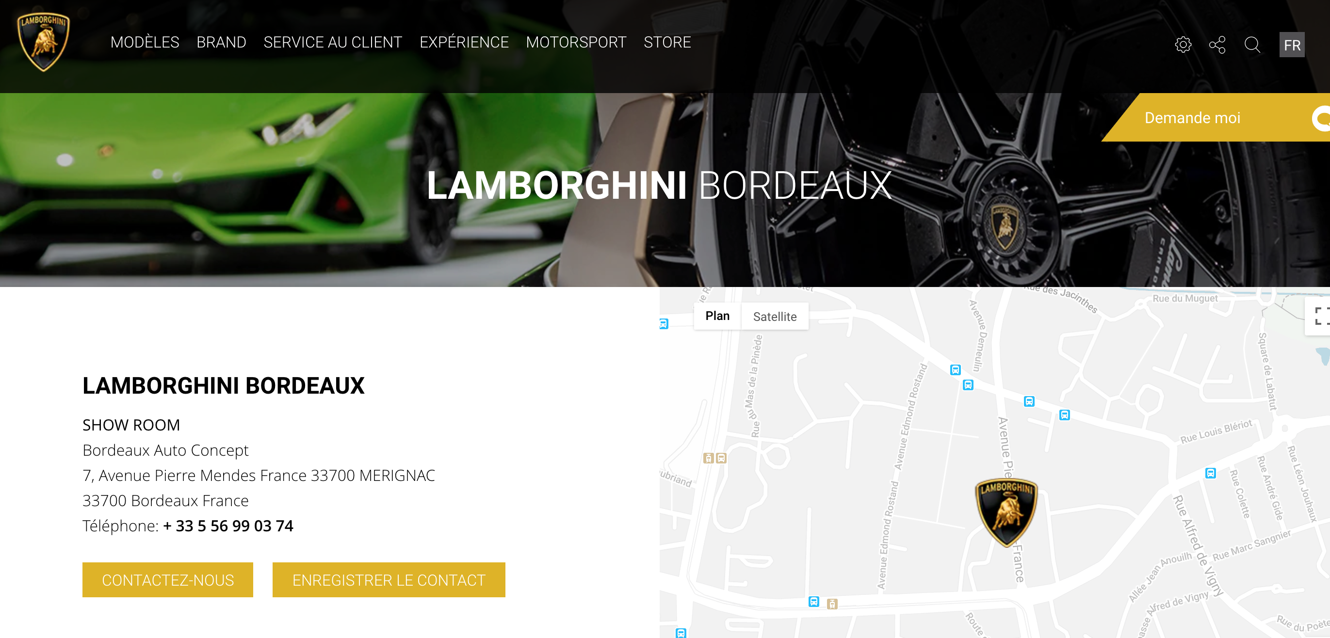  A portal page specifically for the Bordeaux Lamborghini dealers.