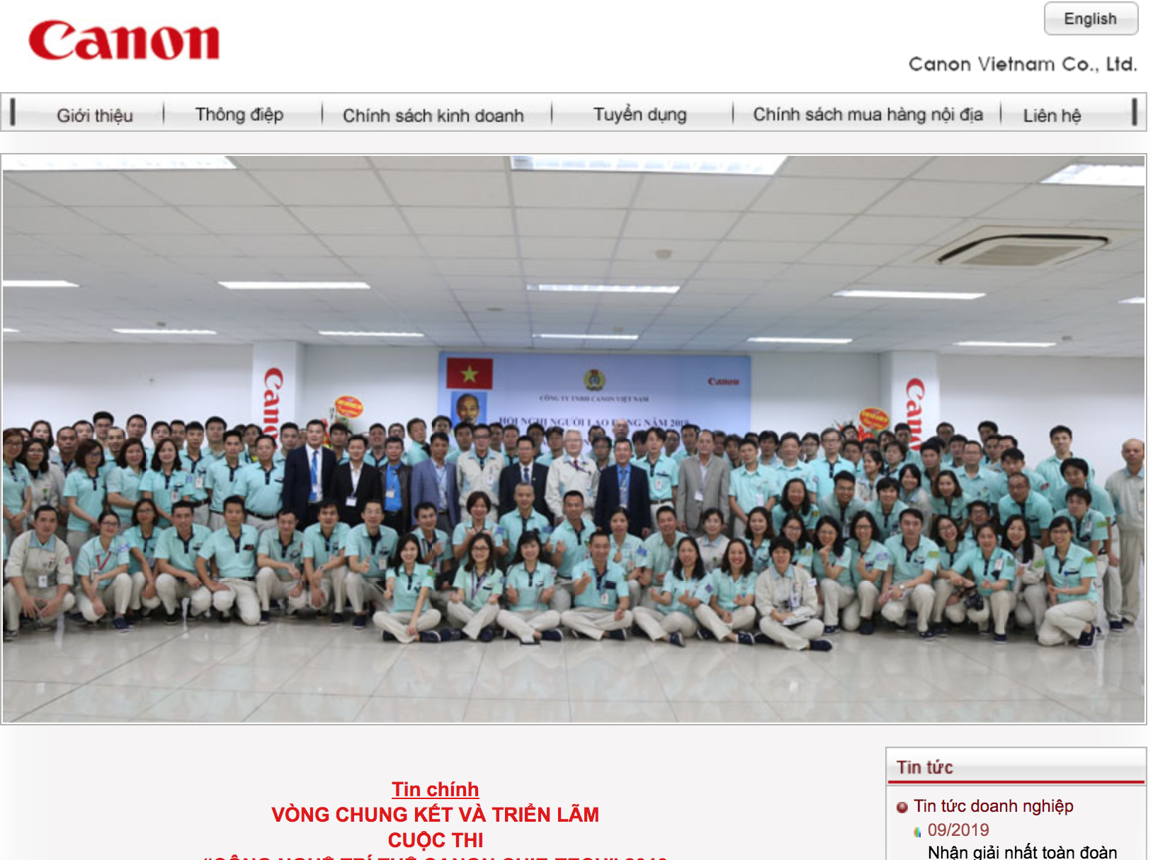 A microsite for Canon’s Vietnamese portal