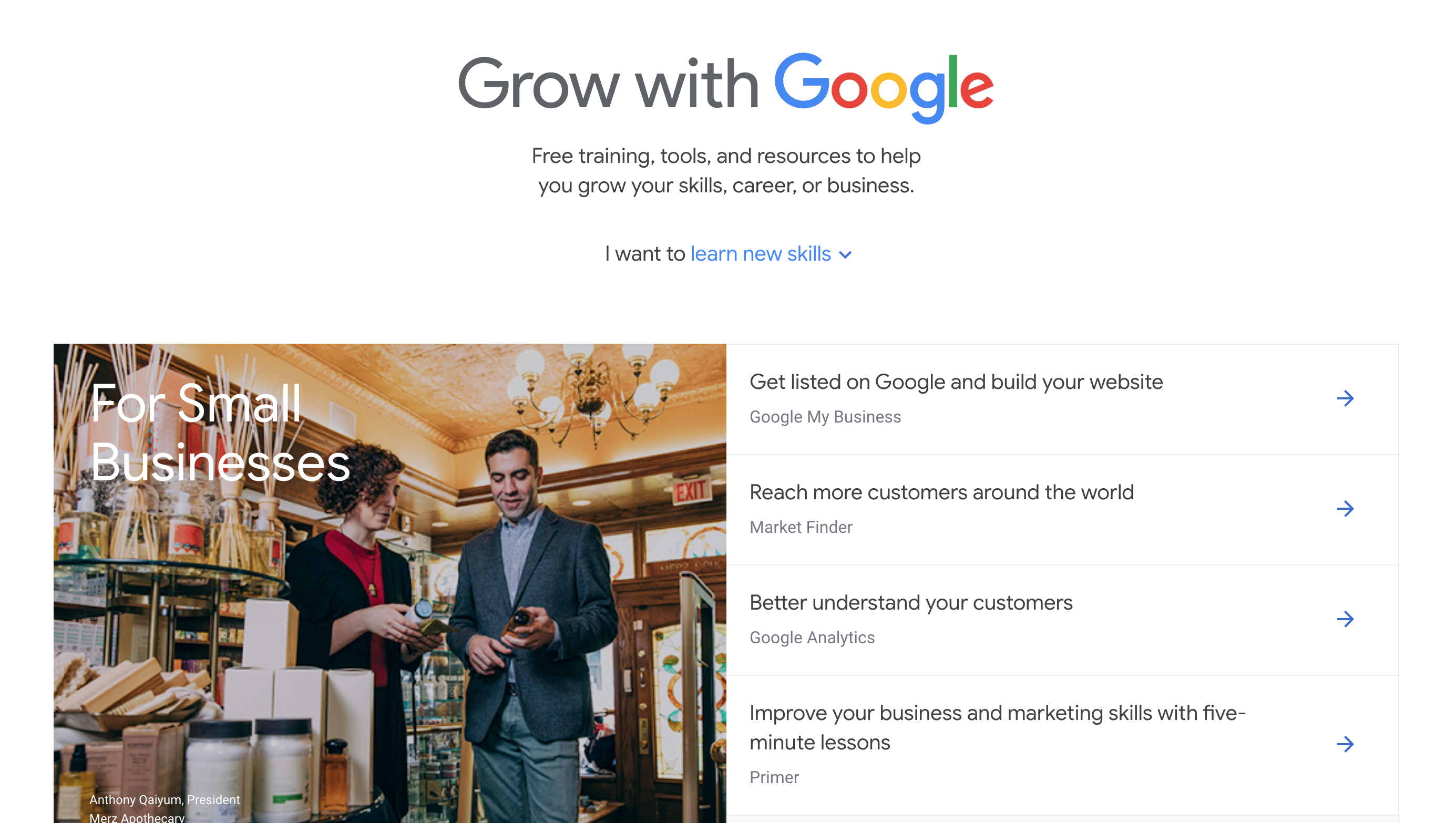 Google’s new portal for training, tools, and resources to help grow your skills, career, or business