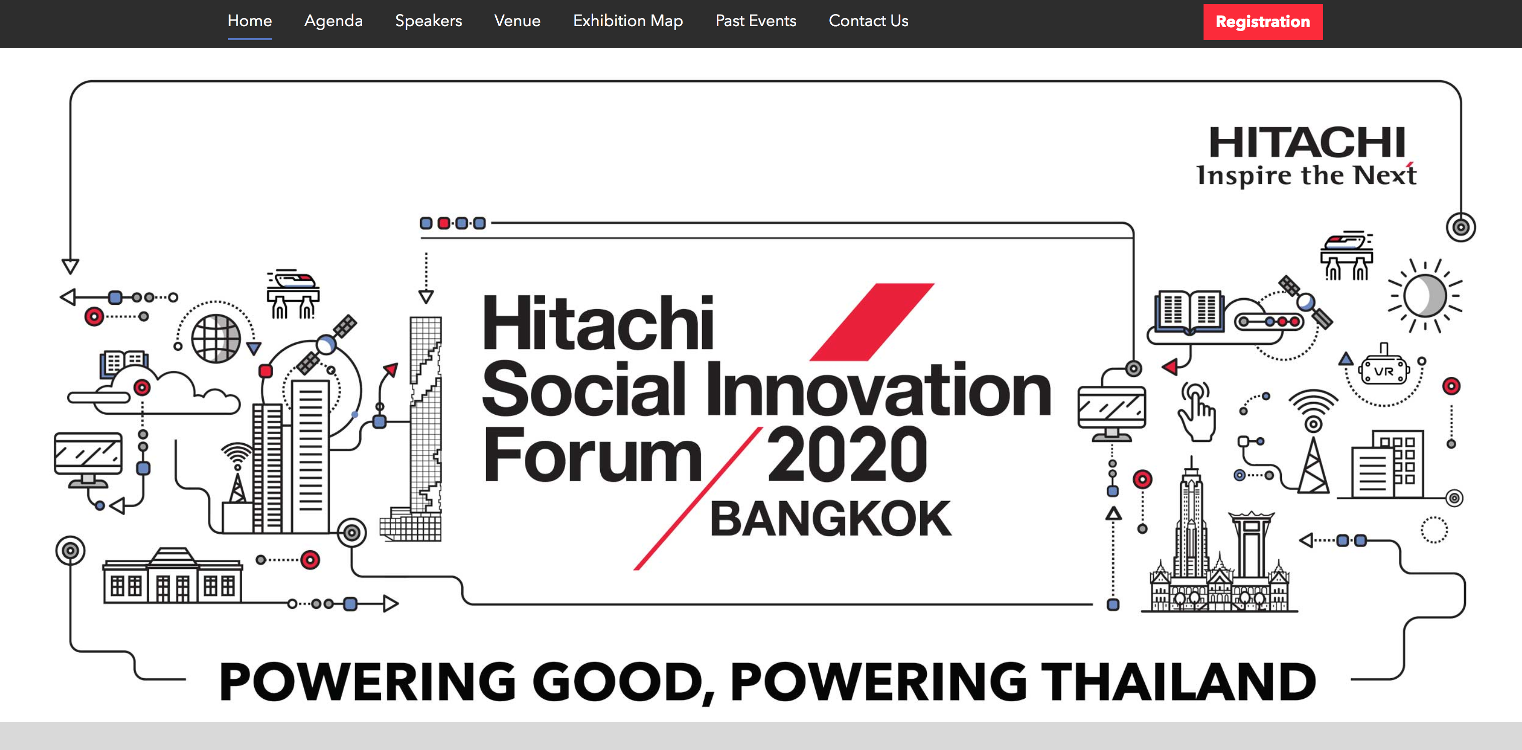 A microsite for Hitachi's 2020 forum in Bangkok