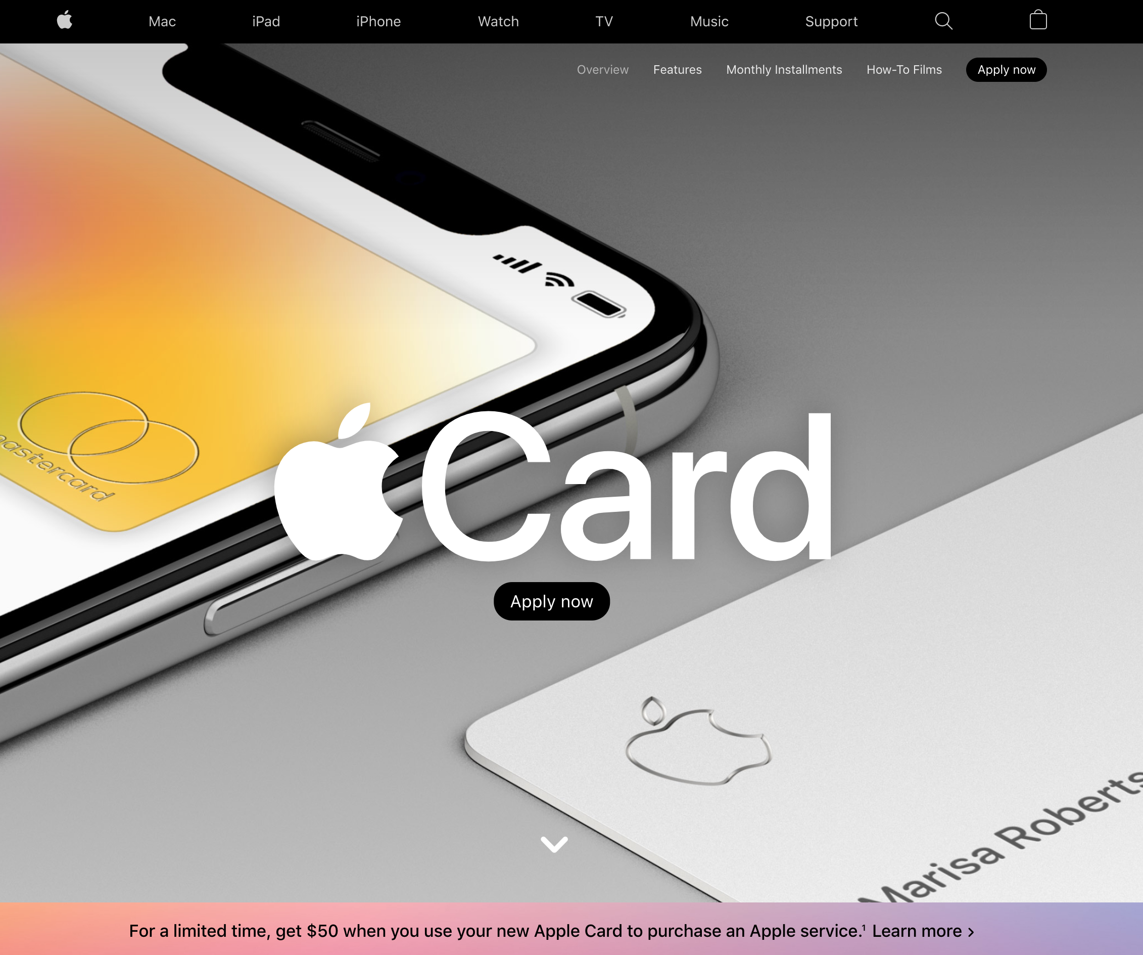 Apple launches it's credit card with a cool .apple redirect