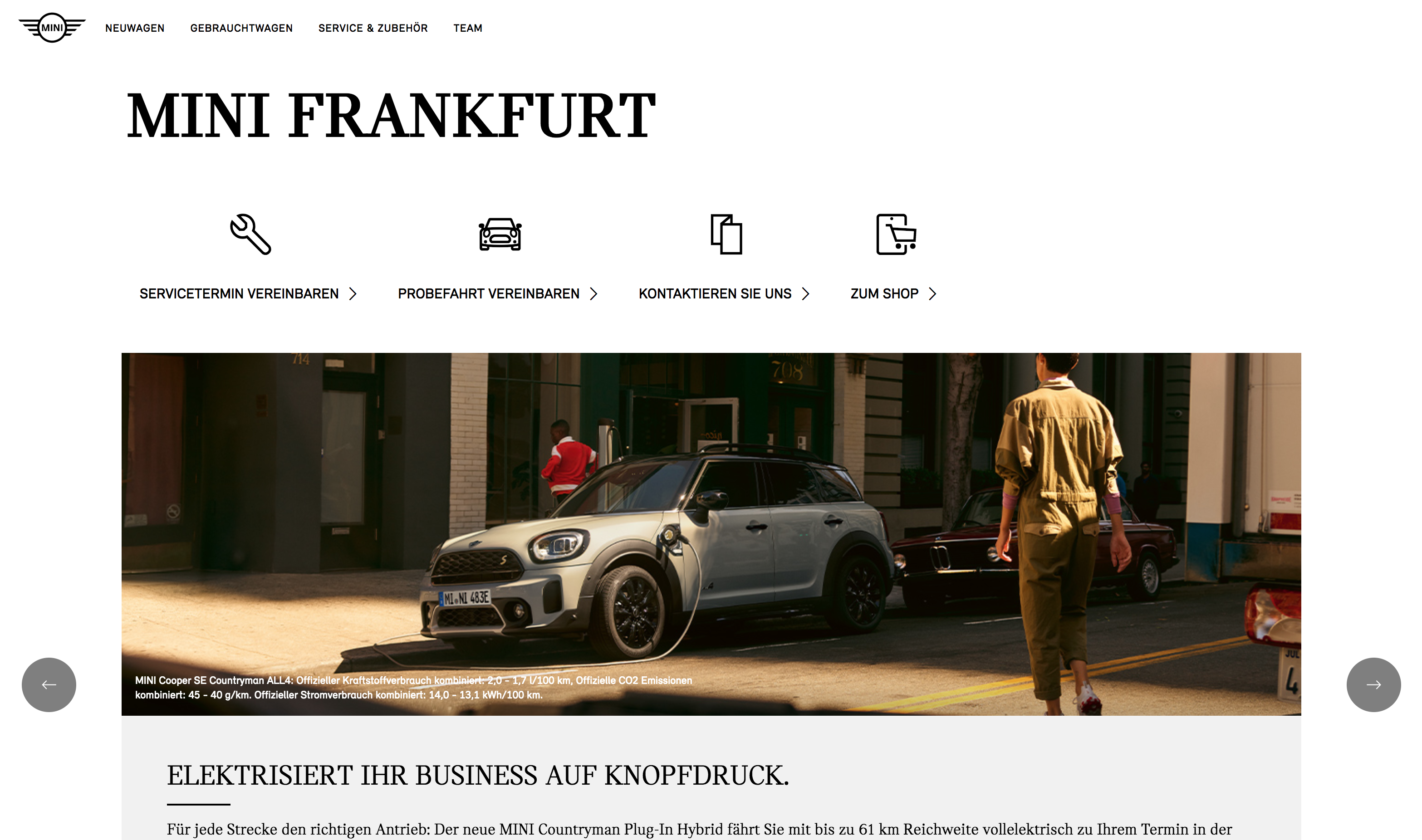 Brilliant website that showcases Mini's Frankfurt dealership